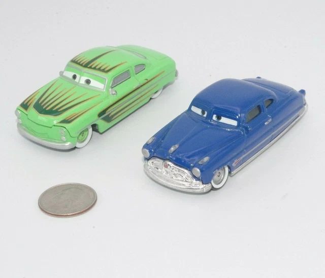 DISNEY PIXAR CARS Doc Hudson & Edwin Kranks Lot x2 Diecast Metal 155