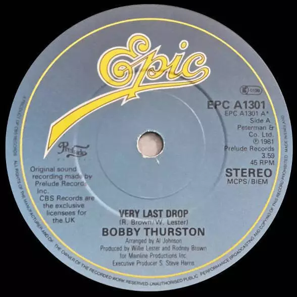 Bobby Thurston - Very Last Drop / Life Is What You Make It (Vinyl)