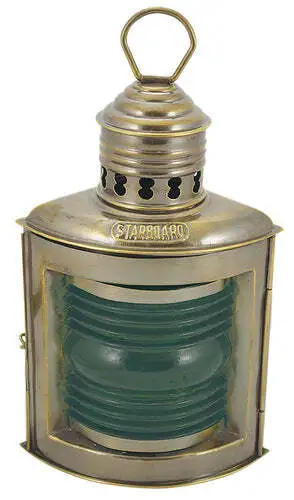 Steuerbordlampe Messing antik elektrisch 230V H: 23cm