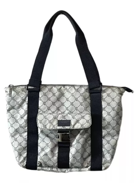 Lauren Ralph Lauren Nylon Logo Tote Bag Handbag w Nylon Strap
