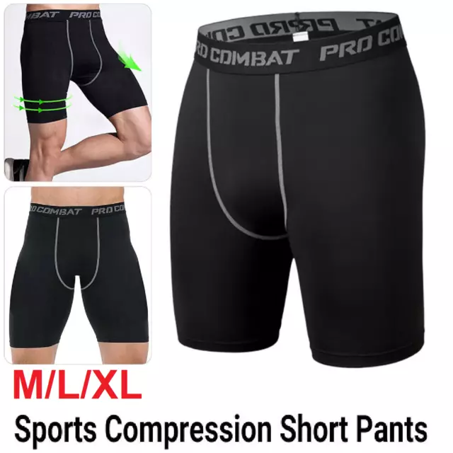 Men Sports Compression Shorts Pants Fitness Under Skin Base Layer Tights Pant AU