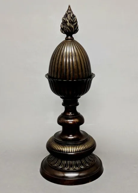 Finial Decorative Tabletop Accent Bronze Finish Brass Round Base 6.5"Dia 17"High