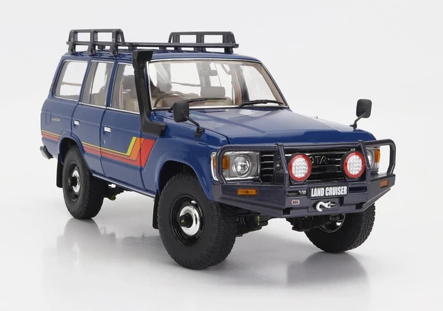 Modèle Réduit 1/18 Toyota Land Cruiser 60 (LC60) Bleu - Kyosho Diecast - SUV Collector Neuf