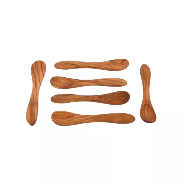 Baby Spoon, Set of 6 Wooden Small Spoons for babies - 100% Bio - Olive Wood