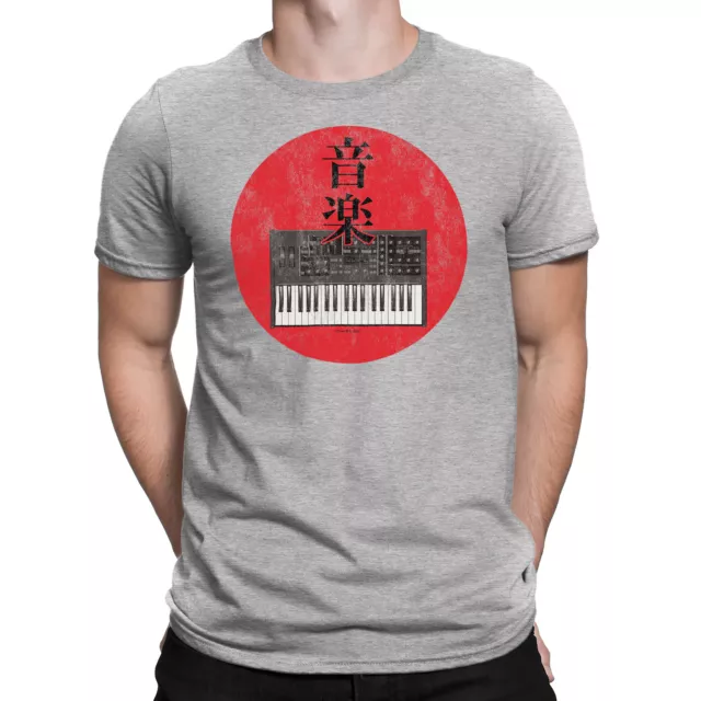 Mens ORGANIC Cotton T-Shirt JAPAN SYNTH Synthesizer Keyboard Japanese Music GIft