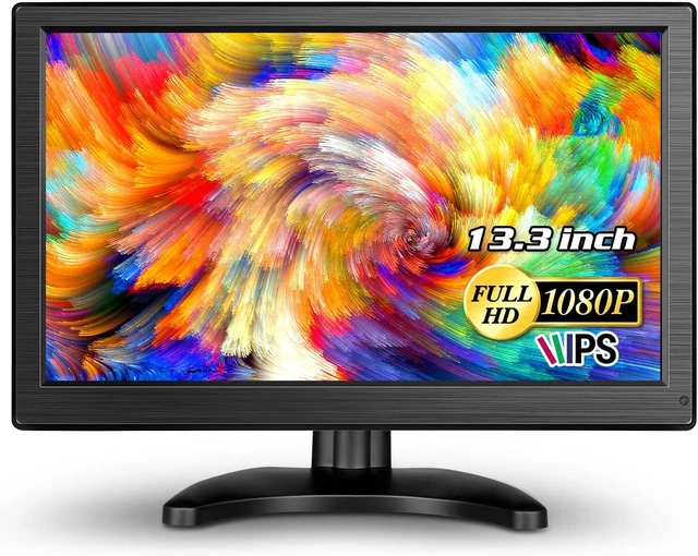 Eyoyo 13.3''HDMI Monitor 1920x1080 IPS Display Screen VGA Input for CCTV/PS3/PS4