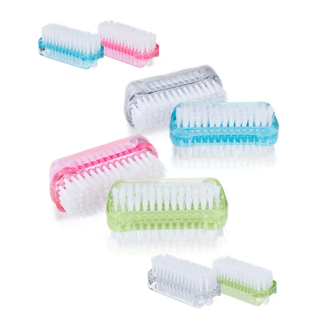 Framendino 4er Set Reinigungs-Nagelbürsten – Zweiseitige Hand- Und Fußnagelbürsten Aus Kunststoff Für Gründliche Hygiene