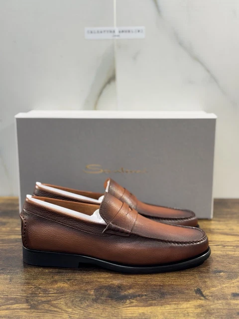Mocassins Homme Mark Hero En Cuir Marron Taille 41 - Neuf Avec Boîte, Style Classique