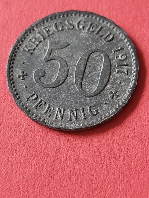 Notgeld Stadt Hagen: 50 Pfennig 1917, Zink