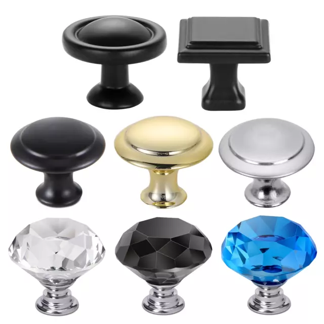 Lot Cabinet Door Knobs Transparent Crystal Pulls Kitchen Cupboard Drawer Handles