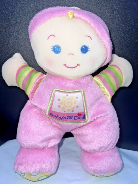 Fisher Price Baby’s 1st First Doll Rattle Plush 10” Pink Soft Stuffed Toy 2008
