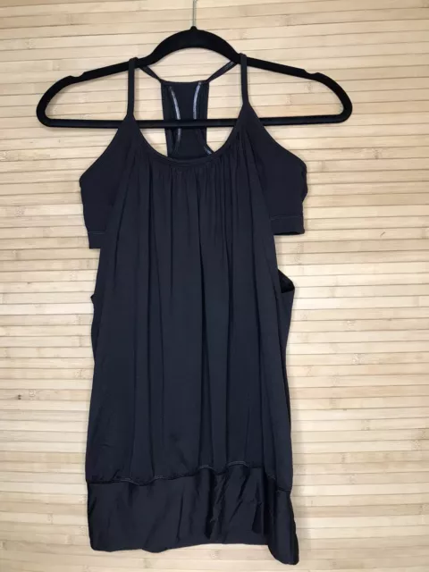 Lululemon Women's Size 6 No Limits Tank Top Black Built In Bra