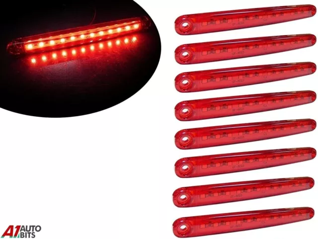 8x 12v Smd 12 Led Red Rear Tail Side Marker Lights Lamp Truck Lorry Cab