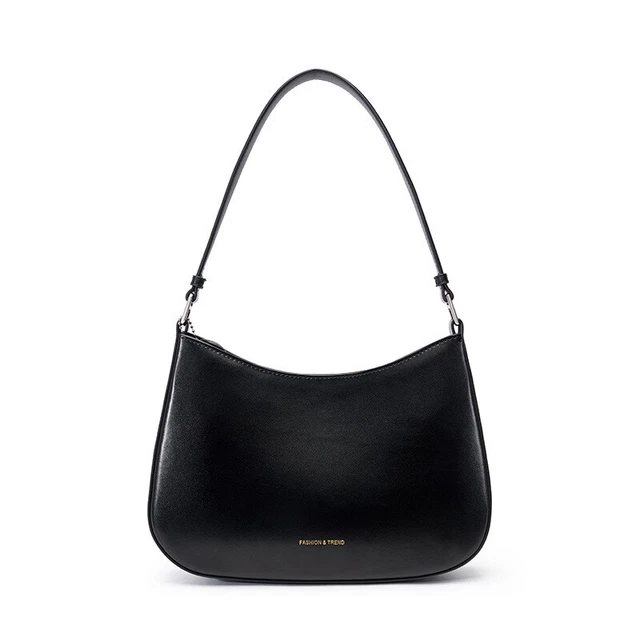 Small Cowhide Leather Women Handbags Solid Hobo Shoulder Bag Purse for Work