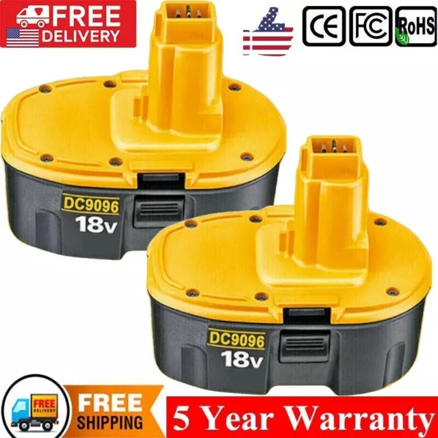 2X for DeWalt 18V 4.8AH 18 Volt Battery XRP DC9096 DC9098 DC9099 DW9095 Drills