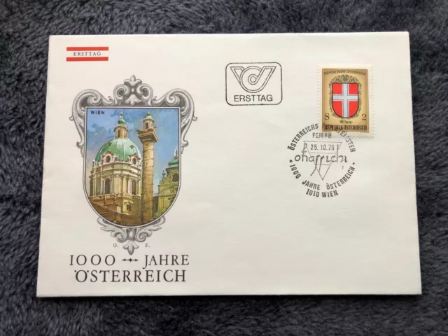 Busta Austria 1976 1000° repubblica Austria Vienna Wien francobollo / stamp