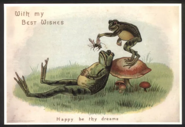 Modern FROG Postcard - Dreaming of a Big Meal! Repro Vintage Image. Mayfair 232