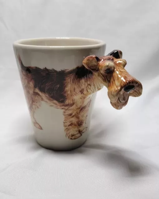 Blue Witch Dog Airedale Terrier Coffee Mug Cup Terrier 3D Handle Handmade