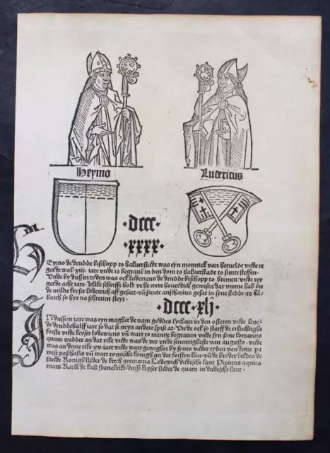 Deutsche Inkunabel,Cronecken Der Sassen,Von Conrad Botho, Schöffer,Mainz,1492,--