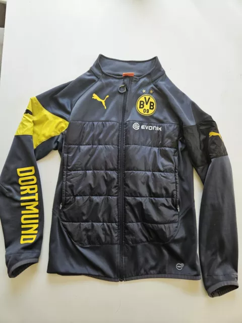 BVB Borussia Dortmund Training Jacke Gr. S, Original Puma gelb Schwarz FUßBALL