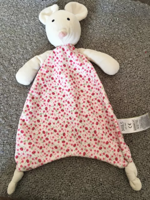 M S MARKS AND Spencer Mouse Floral Blankie Comforter Soft Toy