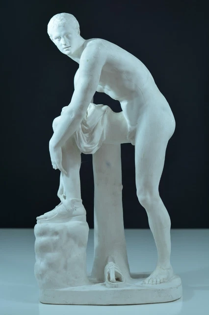 Ancien statue sculpture antique  portrait HERMES Nu sandale Cincinnatus 19eme