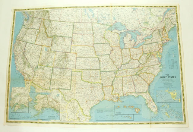 National Geographic United States Portrait USA 1976 Double-Sided Vintage Map