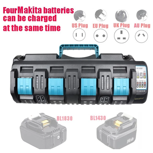 4-port Caricabatterie 3A BL1430 DC18RC DC18RD Veloce LI-ION Output Con Porta USB