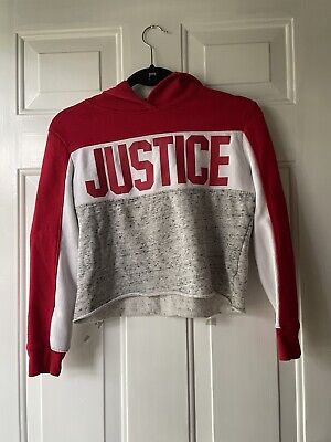 Justice girls size 10 sweat shirt Red hooded