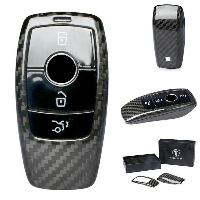 Remote Key Case Shell Cover Carbon Fiber Fit Mercedes Benz E-Class W213 Auto Car