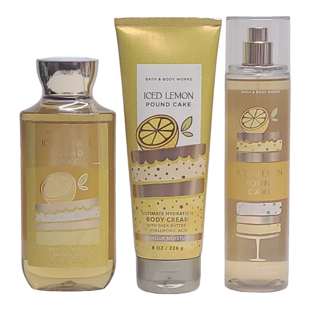 3 Bath & Body Works ICED LEMON POUNDCAKE Body Wash Body Cream Spray -Lot of 3- 3 Bath & Body Works ICED LEMON POUNDCAKE Body Wash Body Cream Spray -Lot of 3-