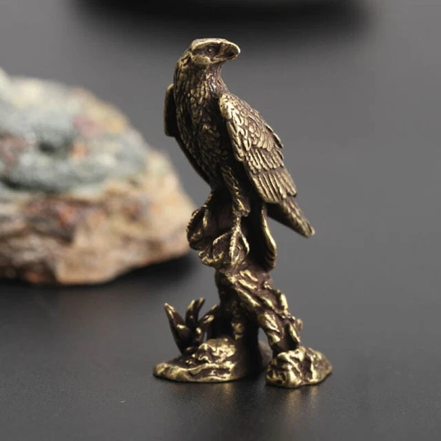 Handgefertigt Vintage Antik Kupfer Vogel Ornament Miniatur Statue Schreibtisch