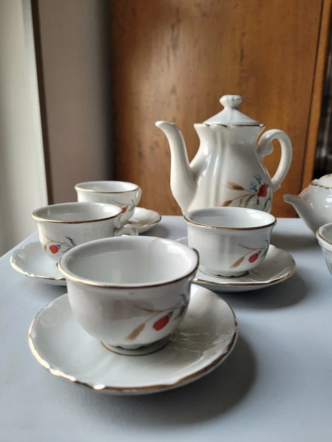 Ancienne Dinette Service à Café Complet Pour Poupée - Dans Sa Boîte D'origine (État Neuf, Vintage)