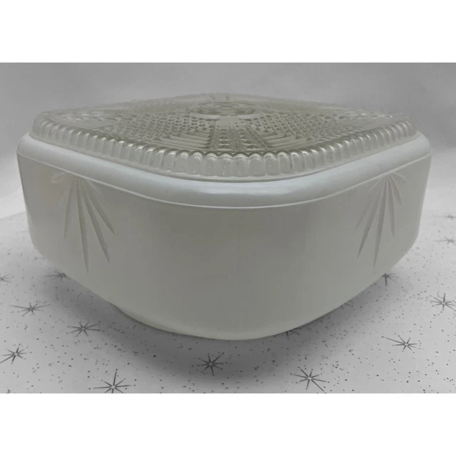MCM light fixture shade, milk glass, extra large frosted  1940s glass shade