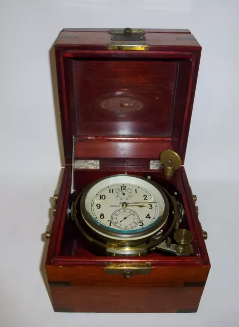 Soviet USSR Marine Chronometer Clock 1MChZ Kirova #7036