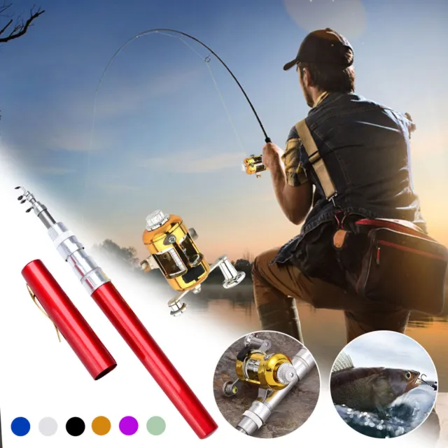 Mini Telescopic Fishing Rod and Reel Combos Kit Spinning Fishing Reel Portable