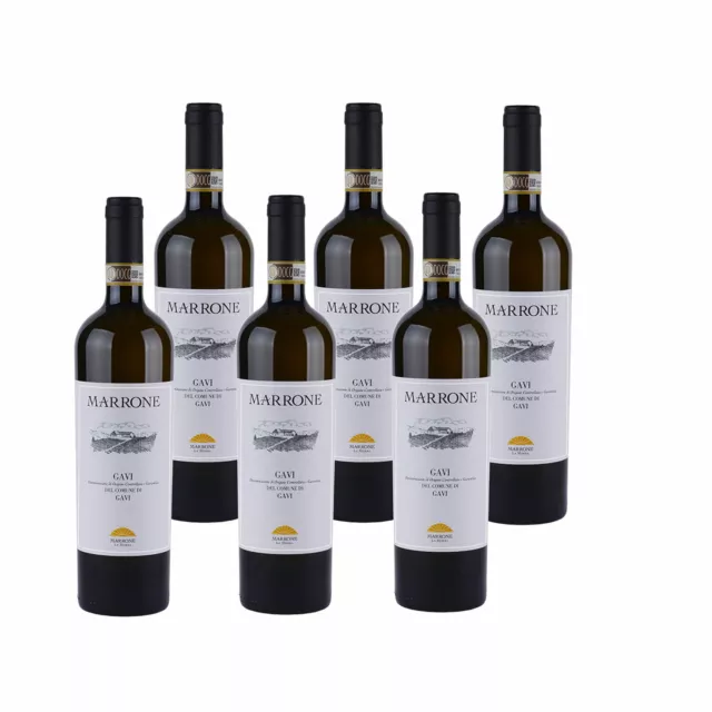 6x Weißwein Wein Marrone Gavi del Comune di Gavi DOCG 2020