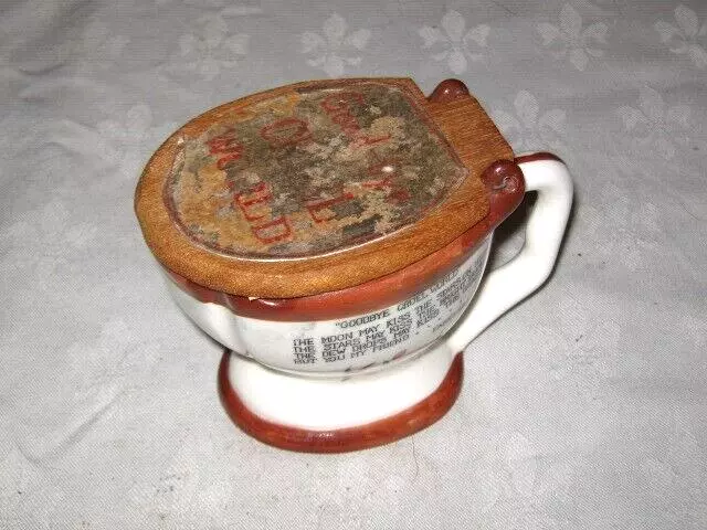Vintage kitsch Retro Japanese Ceramic Novelty Goodbye Cruel World Toilet Ashtray