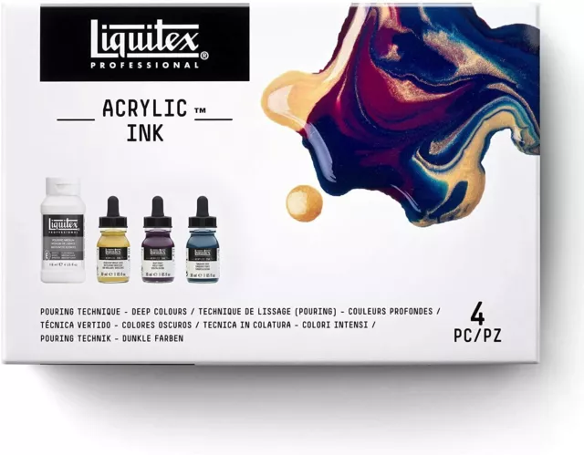 Liquitex Professional Acrylic Ink Pouring Technique Set - Deep Colours