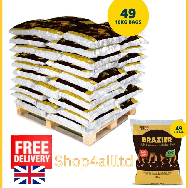 HOUSE COAL FUEL Pallet of 49 Bags Brazier Multipurpose Smokeless Fuel £