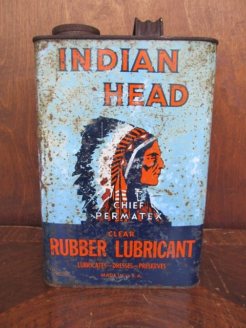 INDIAN HEAD CLEAR RUBBER LUBRICANT CAN