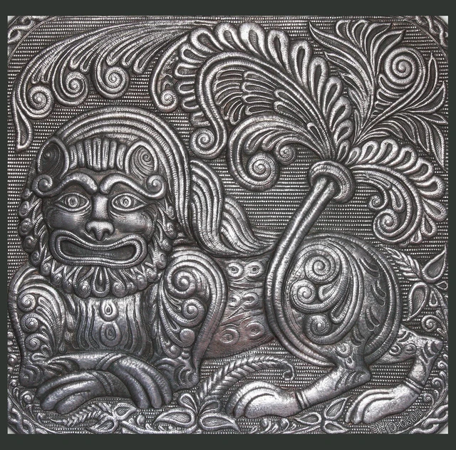 Russian Art Nouveau Vintage Ceramic Tile Rare Reproduction Fliese Majolica