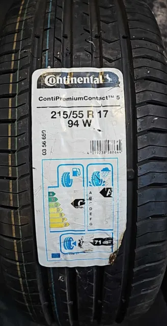 215 55 R 17 94W Continental CONTI PREMIUM Contact 5  x1 NEW TYRE 2155517