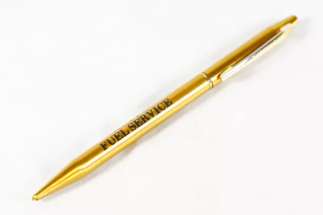 HOYT's FUEL SERVICE Mid-Century Gold Tone Chromatic Ballpoint Pen 1960s