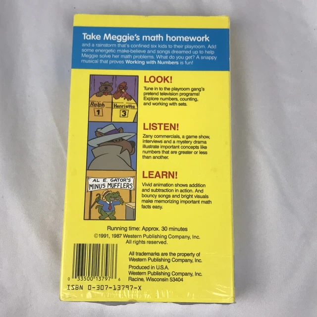 Vhs Numbers A GOLDEN BOOK STEP AHEAD VIDEO Working With Numbers 1987 VHS Tape ...