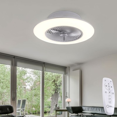 camera da letto vento a 6 velocità ufficio plafoniera moderna dimmerabile a LED 24W Ventilatore da soffitto Ø40CM con luci e telecomando bianco ventilatore muto per soggiorno 