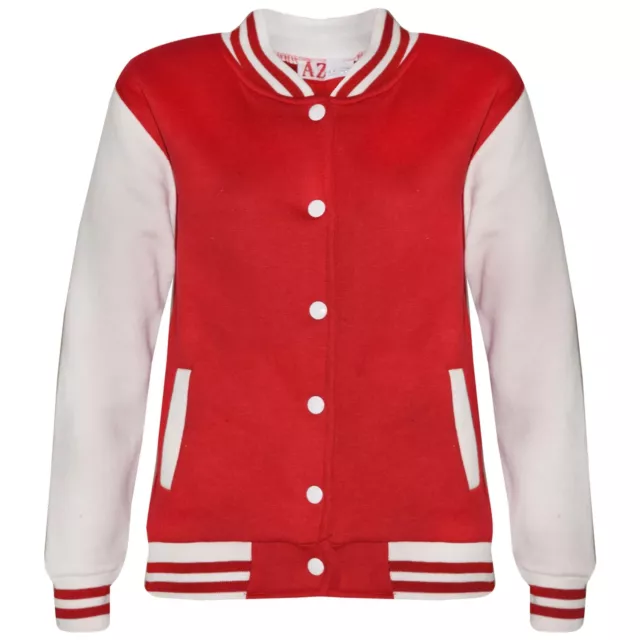 Kids Unisex Baseball Contrast Jacket Rose Nose Day Coat Long Sleeves Activewear