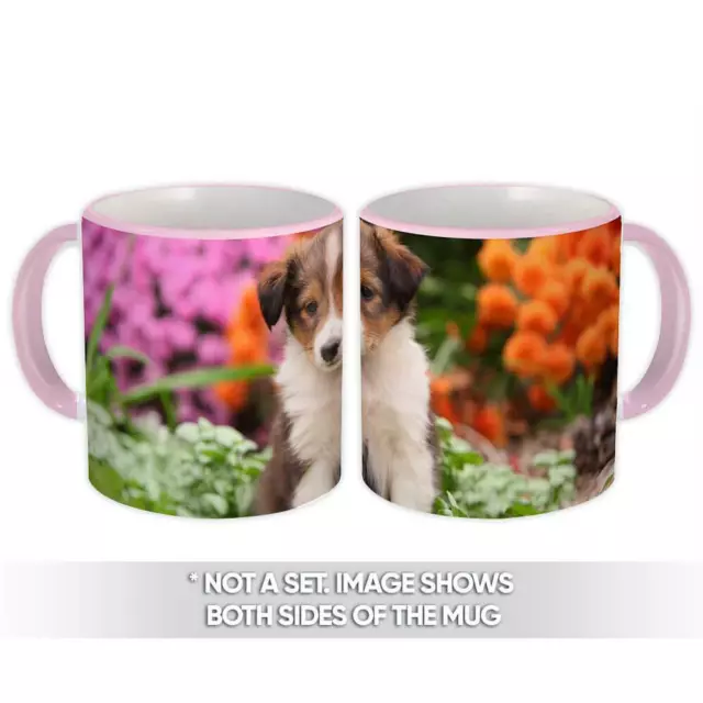 Gift Mug : Australian Shepherd Puppy Flowers Dog Pet Animal Cute