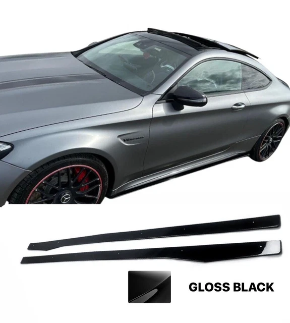 Gloss Black AMG Style Side Fender Skirt Decal Sticker For Mercedes-Benz C-Class - Pair, Left & Right