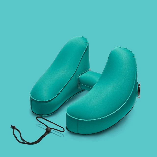 Inflatable Travel Pillow Neck Support Head Rest For Airplane Office H-Shaped 7